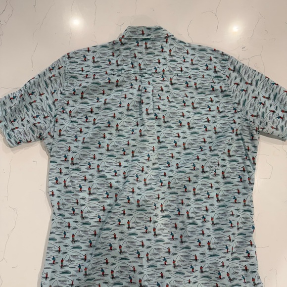 Eddie Bauer Classic Fit Short Sleeve Button Down Blue Fishing Men’s Size XL - Picture 5 of 5